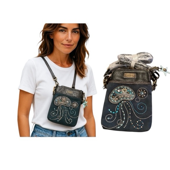 Chala Handbags - Chala Dazzled Jellyfish Cellphone Crossbody